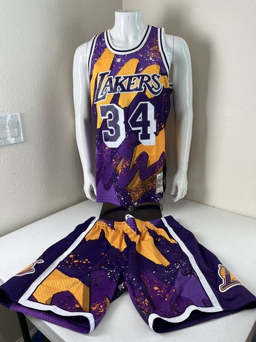 MITCHELL & NESS Men’s LA LAKERS Shaquille O’Neal Jersey / Short Set Size L