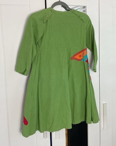 Cotton Kids Y2k Vintage Corduroy Butterfly Dress Sz 8 Pre Owned - Picture 3 of 5