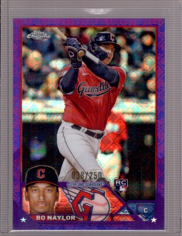 BO NAYLOR 2023 Topps Chrome Logofractor #54 Purple Refractor Rookie RC #038/250