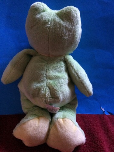 Just One Year Carters Green Yellow Ribbit Frog Plush Baby Toy GUC - Picture 5 of 5