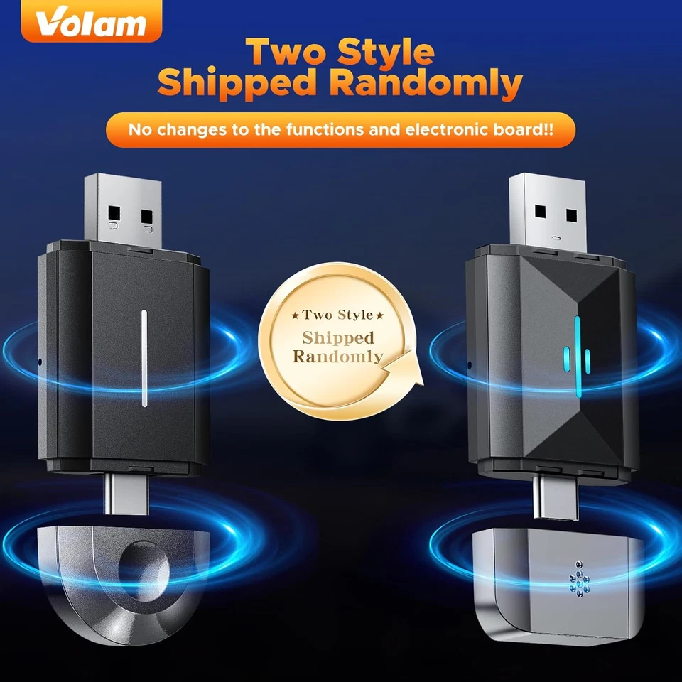 2 in 1 Adattatore per Carplay Android Auto, Wireless Converte Carplay Android Au - Immagine 2 di 4