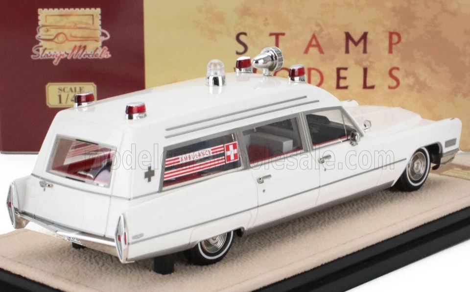 maravilloso coche modelo resina 1/43 Cadillac Miller-Meteor-Ambulancia 1968 - blanco Foto 2 de 4