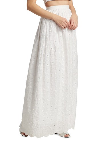 $520 NEW w TAGS Caroline Constas Kassandra Daisy Eyelet Maxi Skirt White S Small - Picture 29 of 40