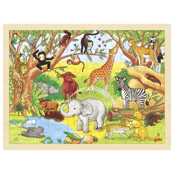 Puzzle Holzpuzzle Einlegepuzzle Afrika 48 Teile Goki 57892-image