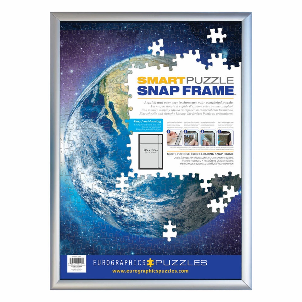 Eurographics Cadre à clipser pour puzzles Snap Frame Argent, 68 x 48 cm, 8955...