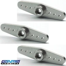 Go Nitro Hobbies 25T Aluminum 2 Way Servo Arm 3 Silver Futaba / Savox