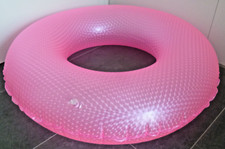 Bardzo rzadki neonowy różowy pierścionek pływacki, d = 80cm / 32" płaski