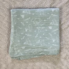 Aden Anais Disney Baby Winnie the Pooh Bear Baby Swaddle Blanket Green White