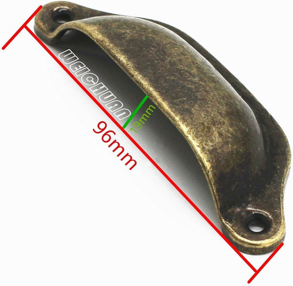 10PCS Antique Bronze Iron Drawer Knobs Pulls Handles Vintage Kitchen