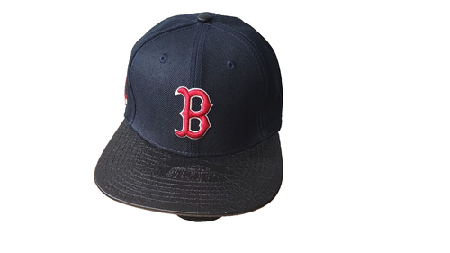 Pro Standard marineblau MLB Boston Red Sox Logo Strapback Hut Lederkrempe - Einheitsgröße