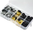 50 Sets of Universal Guitar Strap Locks Nails Buttons + Screws + Pad w/ PVC Box