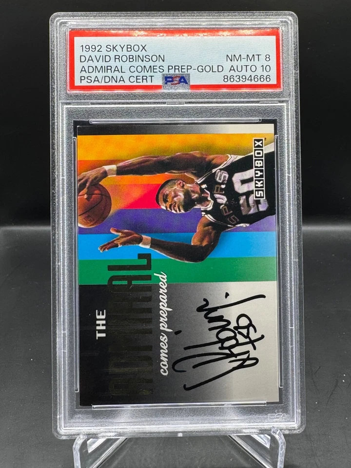 1992-93 SKYBOX!  DAVID ROBINSON!  AUTO!  ADMIRAL COMES PREPARED GOLD! PSA/DNA 10 - Image 3 of 3