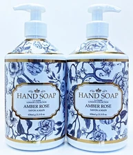 2 Home Body Co AMBER ROSE Hand Soap Wash Liquid 21.5 oz