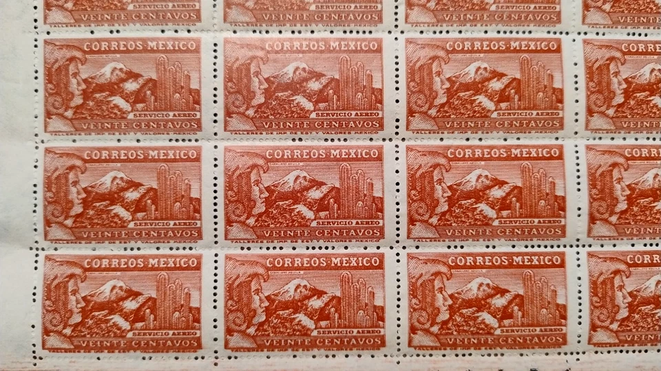 Mexico stamp 1947 C177a Eagle man sheet WM 279 MNH, as seen, combine shipping - Image 3 of 4