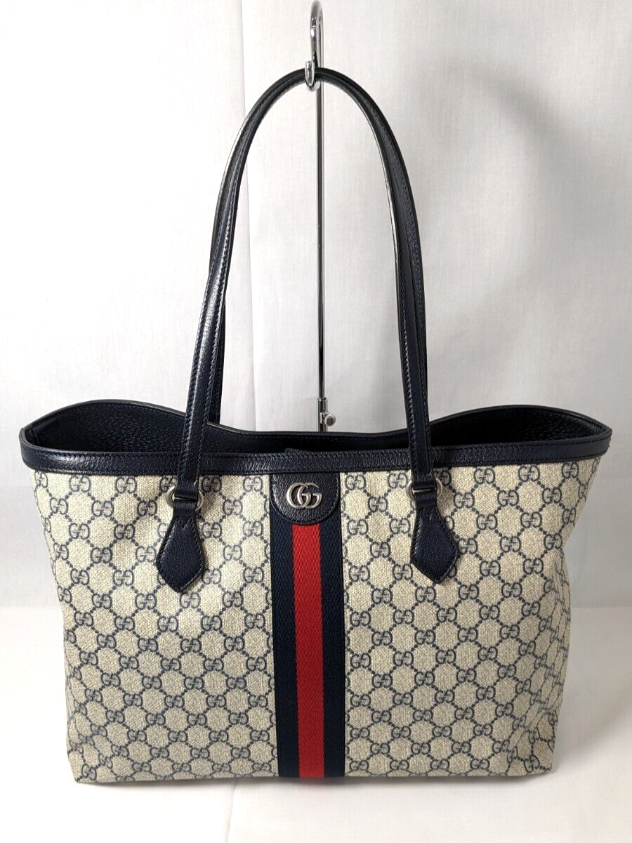 GUCCI 631685 525040 Navy Tote Bag One Shoulder Bag GG Medium GUCCI 631685 525040 Navy Tote Bag One Shoulder Bag GG Medium