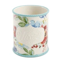 The Pioneer Woman ~ Multicolored Floral Design ~ Stoneware ~ Utensil Crock