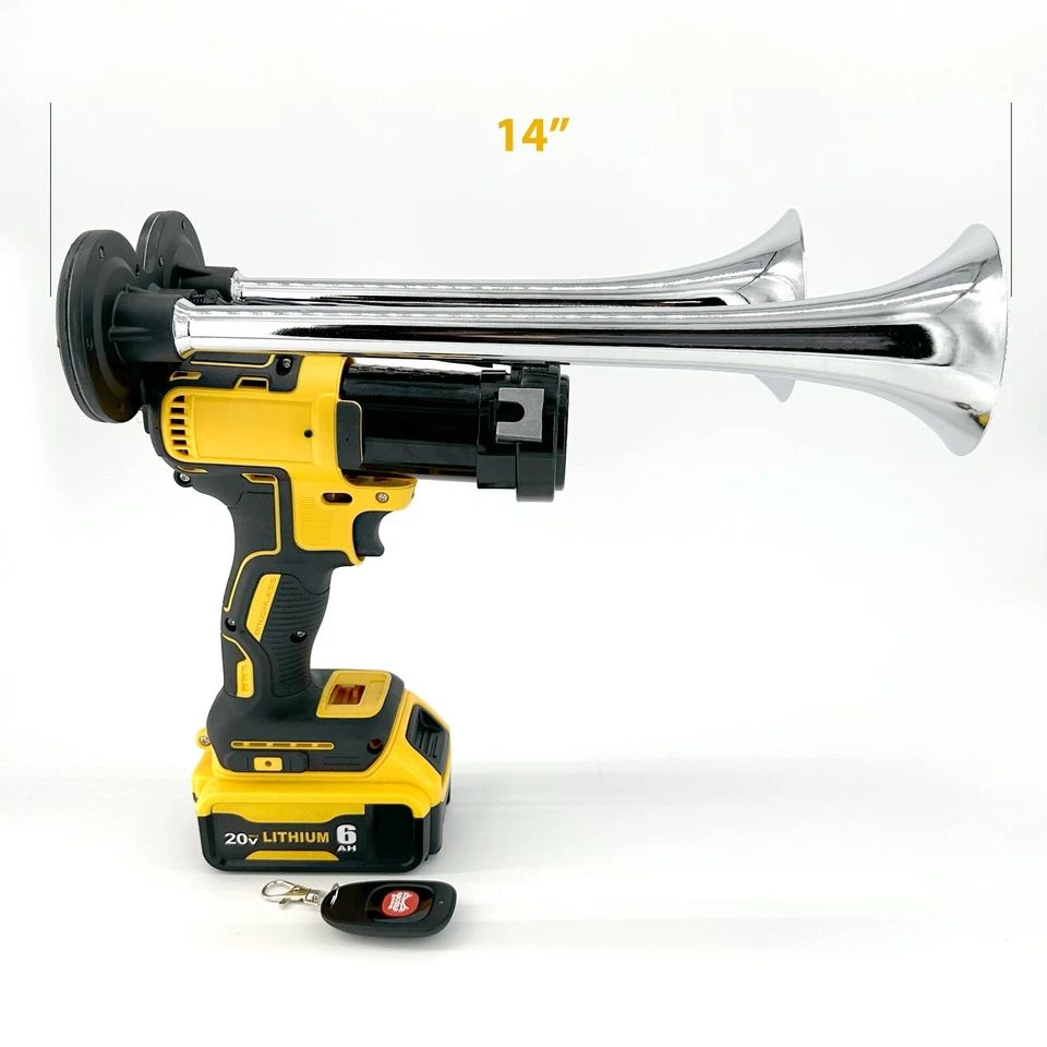 Bocina Tren Taladro Impacto DeWalt 20v + Control Remoto y Trompetas 14" - BossHorn Foto 2 de 3