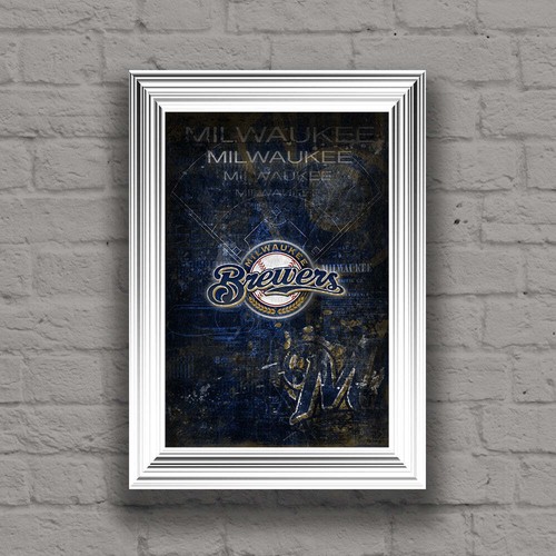 Milwaukee Brewers Poster, Milwaukee Brewers Artwork Gift, Brewers Free Ship US - Picture 3 of 7