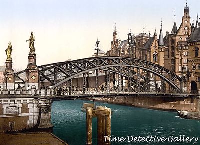 Brooksbridge, Hamburg, Germany - circa 1890 - Historic Photo Print
