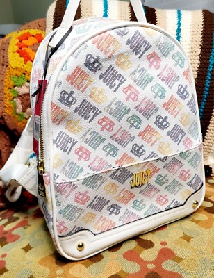 Juicy Couture White Monogram Backpack Juicy Couture Crystal Good Times Backpack Cream ( off White  main image 3