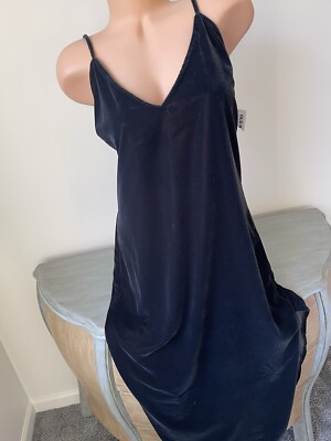 OLD NAVY Velvet Midi Slip Dress NWT Size M Black Beautiful Elegant Soft |  eBay