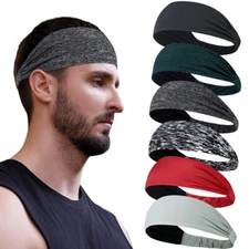 Men Women Headband Stretch Sweatband Yoga Gym Sweat Bands Hair Wrap for Running