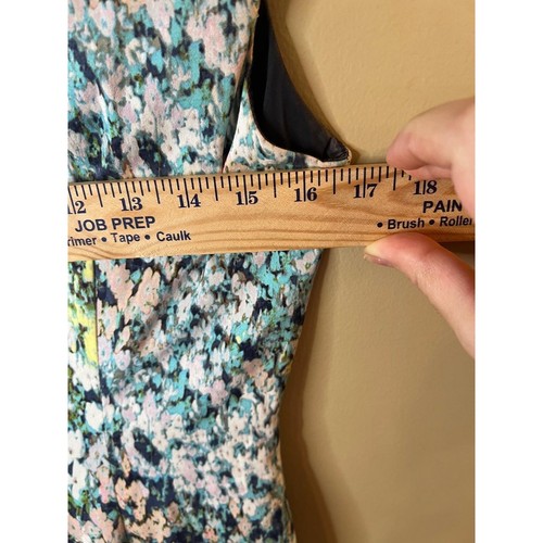 Adrianna Papell Floral V-Neck Sheath Dress Cap Sleeves Knee-Length Size 8 - Picture 6 of 10