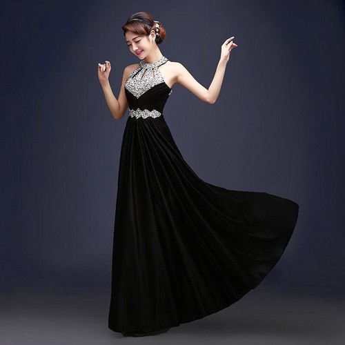 Long Chiffon Bridesmaid Formal Gown Ball Party Cocktail Evening Prom Dress Women - Bild 2 von 21