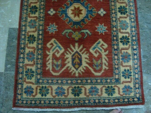 Alfombra Kazak Caucasion Veg Teñida Lana Ghazni Alfombra Anudada a Mano (4.0 x 2.8)' - Imagen 6 de 9