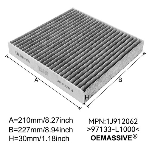97133-L1000 Engine Cabin Air Filter Combo-Set For Hyundai & Kia 2.5L 28113-L1000 - Picture 3 of 11