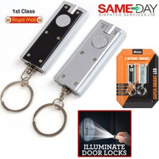 2 LED Keychain Light Ultra Bright Flashlight Keyring Camping Mini Pocket Torch