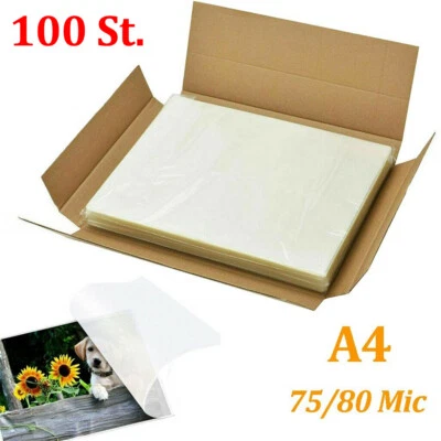 MARKENLOS 100 St. Laminierfolien Starterset Laminiertasche Laminierfolie DIN A4 75/80 Mic