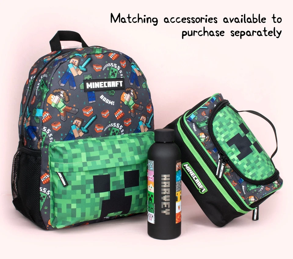Minecraft Schulrucksack für Jungen und Mädchen großer A4 Mehrfachrucksack - Bild 3 von 4
