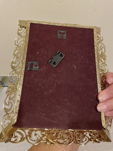VTG 5”x7” PICTURE FRAME Ornate Filigree Gold Metal Brass MCM Deco - Photo 7 sur 11