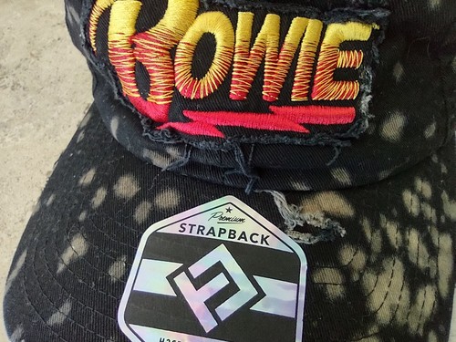 David Bowie Hat Baseball Cap Distressed Look By H3 Head ware New NWT Strapback - Picture 5 of 8