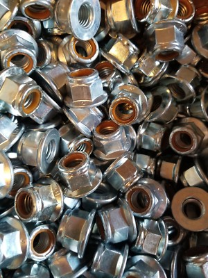 M12-1.75 or 12mm Metric Hex Flange Stop Lock Nut Nylon Insert DIN 6926 Class 10