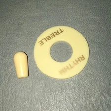 USA Seller~Gibson 8/32 Cream Switch Tip & Plate for USA Gibson Switchcraft