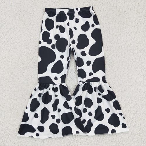 Kids Girls Wide Ruffle Pants Camo Print Bell Bottom Trousers - Picture 2 of 8