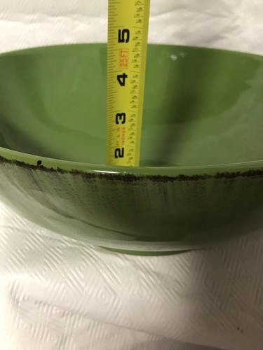 VINTAGE MADE IN ITALY GREEN ARTIST DRIP GLAZE BOWL CERAMIC - Picture 8 of 8