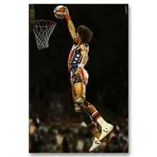80846 Julius Erving Dunks Basketball Vintage Wall Print Poster US