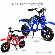200W Kids Electric Motorcycle with Twist-Grip Throttle, 12" Spring Suspension