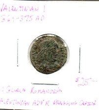 Roman - Valentinian 364-375AD AE3 - Emperor Dragging Captive
