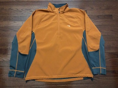 THE NORTH FACE 1/4 ZIP PULLOVER L/S SHIRT MENS XL ORANGE GRAY SWEATSHIRT