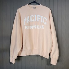 PacSun Sand Pacific Sunwear Crew Neck Sweatshirt Oversized Pink Women's Small