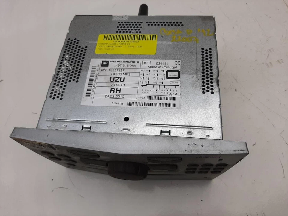 13357127 Sistema Audio/Radio Cd para OPEL CORSA D CMon 2012 1138222 - Imagen 3 de 4