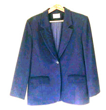 Pendleton Blazer Women's M/L Vintage 100 Virgin Wool Navy 2 Button Flap Pockets