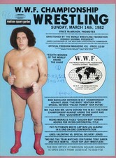 March 14th 1982 WWF Wrestling Program at MSG Andre The Giant on Cover