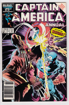  US Marvel CAPTAIN AMERICA ANNUAL #8 vs WOLVERINE 1986 Classic Mike Zeck Cover