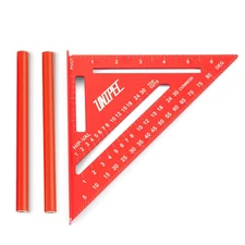 7-Inch Aluminum Rafter Square with Carpenter Pencils – Heavy-Duty Alloy Metal Tr