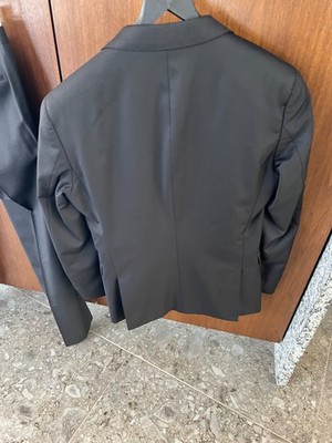 Boss Hugo Boss Guabello Super 120 Slim Fit Black Suit Sz:Jacket